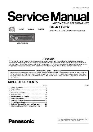 Сервисная инструкция Panasonic CQ-RX420W ― Manual-Shop.ru