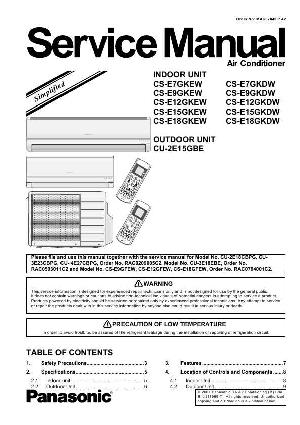 Сервисная инструкция Panasonic CS-E12GKEW, CS-E15GKEW, CS-E18GKEW, CS-E12GKDW ― Manual-Shop.ru