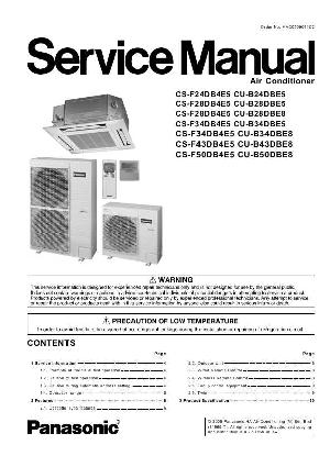Сервисная инструкция Panasonic CS-F24, 28, 34, 43, 50DB4E5 ― Manual-Shop.ru