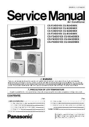 Сервисная инструкция Panasonic CS-F24, 28, 34, 43, 50DD1E5 ― Manual-Shop.ru