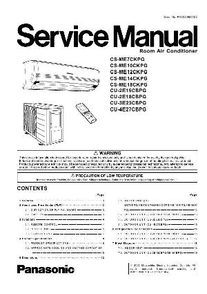 Service manual Panasonic CS-ME7CKPG, CS-ME10CKPG, CS-ME12CKPG, CS-ME14CKPG, CS-ME18CKPG ― Manual-Shop.ru