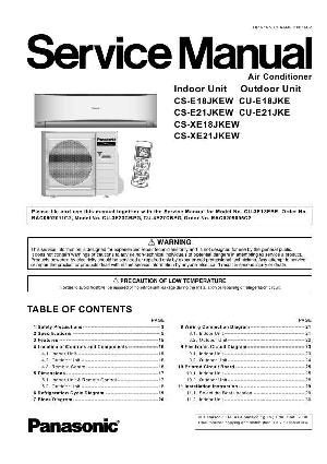 Service manual Panasonic CS-XE18JKEW, CS-XE21JKEW ― Manual-Shop.ru