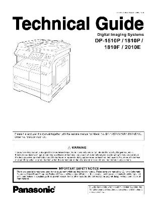 Сервисная инструкция Panasonic DP-1510P, DP-1810F, DP-1810P, DP-2010E, Technical Guide ― Manual-Shop.ru