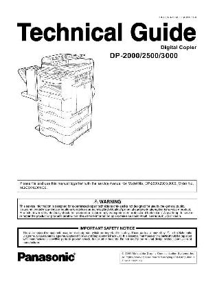 Сервисная инструкция Panasonic DP-2000, DP-2500, DP-3000, Technical Guide ― Manual-Shop.ru