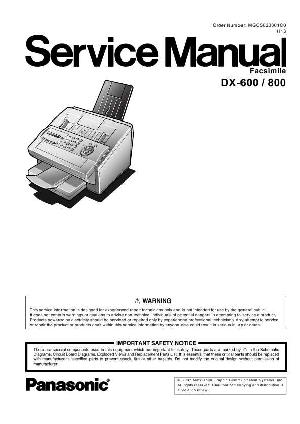 Сервисная инструкция Panasonic DX-600, DX-800 Service Manual ― Manual-Shop.ru