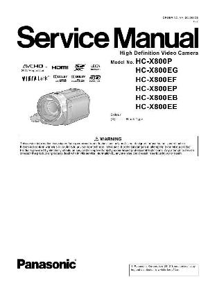 Сервисная инструкция Panasonic HC-X800EE ― Manual-Shop.ru