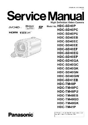 Сервисная инструкция Panasonic HDC-SD40, HDC-SD41, HDC-TM40, HDC-TM41 ― Manual-Shop.ru