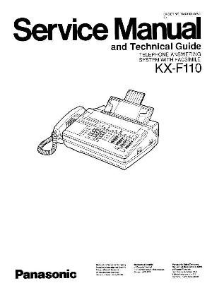 Сервисная инструкция Panasonic KX-F110 ― Manual-Shop.ru