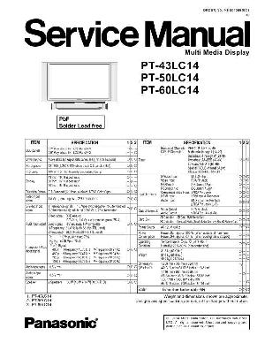 Сервисная инструкция Panasonic PT-43LC14, PT-50LC14, PT-60LC14  ― Manual-Shop.ru