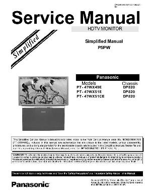 Сервисная инструкция Panasonic PT-47WX49E, DP820-CHASSIS ― Manual-Shop.ru