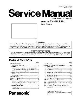 Сервисная инструкция Panasonic TH-42LF30U, LA29 ― Manual-Shop.ru
