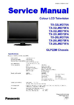 Service manual Panasonic TX-26LMD70, TX-26LMD71, TX-32LMD70, TX-32LMD71, TX-32LMD72, GLP22M-Chassis ― Manual-Shop.ru