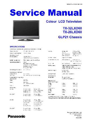 Сервисная инструкция Panasonic TX-26LXD60, TX-32LXD60 GLP21 ― Manual-Shop.ru