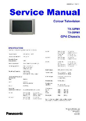 Сервисная инструкция Panasonic TX-28PM1, TX-32PM1, шасси GP4 ― Manual-Shop.ru