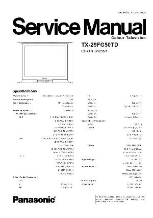 Сервисная инструкция Panasonic TX-29FG50TD GP41N ― Manual-Shop.ru