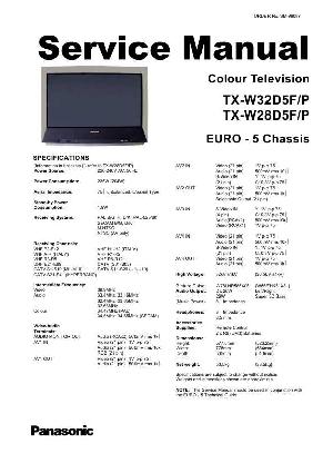 Сервисная инструкция Panasonic TX-W28D5F, TX-W32D5F, EURO-5 ― Manual-Shop.ru