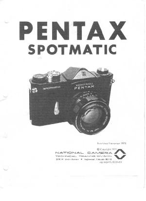 Сервисная инструкция Pentax SPOTMATIC-HONEYWELL ― Manual-Shop.ru