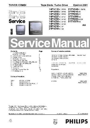 Service manual Philips 14PV110, 14PV202, 14PV220, 14PV227, 14PV350, 14PV354, 14PV358, 20PV230, 21PV340, 21PV548, 37TR210, 37TR220, 37TVB60, 51TR300, 51TVB70 (Epsilon 2001) ― Manual-Shop.ru
