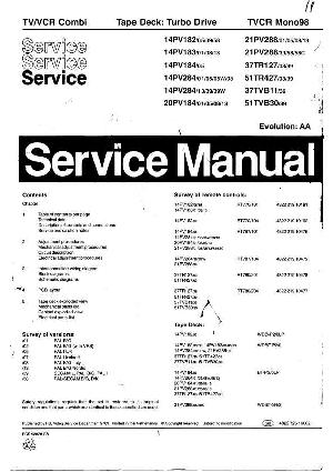 Service manual Philips 14PV182, 14PV183, 14PV184, 14PV284, 20PV184, 21PV288, 37TR127, 51TR427, 37TVB11, 51TVB30 ― Manual-Shop.ru