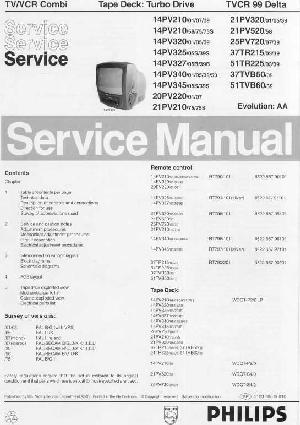 Service manual Philips 14PV210, 14PV320, 14PV325, 14PV327, 14PV340, 14PV345, 20PV220, 21PV210, 21PV320, 21PV520, 25PV720, 37TR215, 51TR225, 37TVB50, 51TVB60 (TVCR 99 Delta) ― Manual-Shop.ru