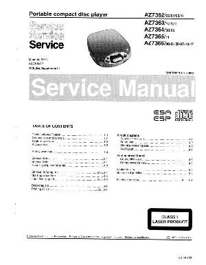 Service manual Philips AZ-7362, AZ-7363, AZ-7364, AZ-7365, AZ-7366 ― Manual-Shop.ru