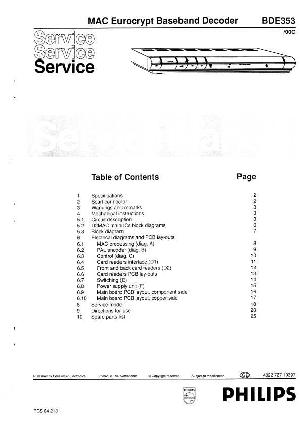 Сервисная инструкция Philips BDE353 ― Manual-Shop.ru