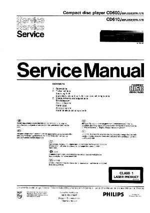 Сервисная инструкция Philips CD-600 ― Manual-Shop.ru