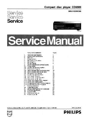 Сервисная инструкция Philips CD-850II ― Manual-Shop.ru