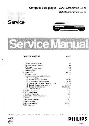 Сервисная инструкция Philips CD-910, CD-920 ― Manual-Shop.ru