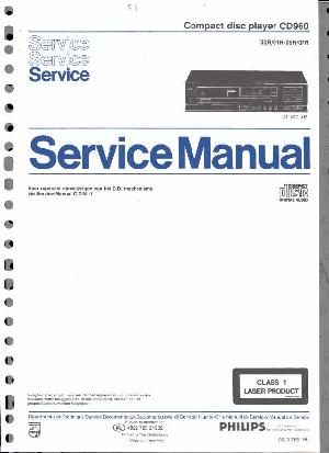 Сервисная инструкция Philips CD-960 ― Manual-Shop.ru