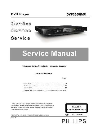 Сервисная инструкция Philips DVP-3650K ― Manual-Shop.ru
