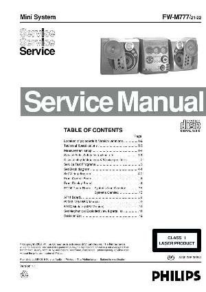 Сервисная инструкция Philips FW-M777 ― Manual-Shop.ru