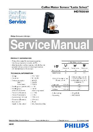 Сервисная инструкция Philips HD-7850/60 SENSEO LATTE SELECT ― Manual-Shop.ru