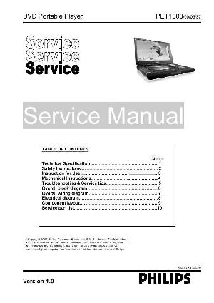 Сервисная инструкция Philips PET-1000 ― Manual-Shop.ru
