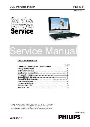 Сервисная инструкция Philips PET-1031 ― Manual-Shop.ru