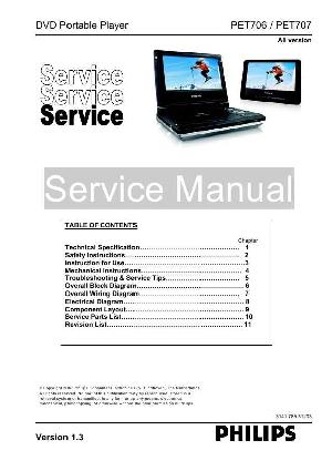 Сервисная инструкция Philips PET-706, PET-707 ― Manual-Shop.ru
