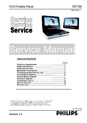 Сервисная инструкция Philips PET-708 ― Manual-Shop.ru