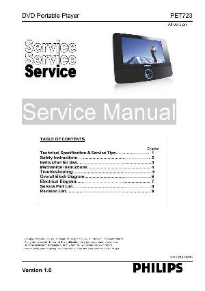 Сервисная инструкция Philips PET-723 ― Manual-Shop.ru