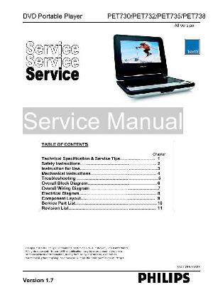 Сервисная инструкция Philips PET-730 ― Manual-Shop.ru