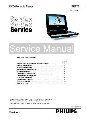 Сервисная инструкция Philips PET-731 ― Manual-Shop.ru