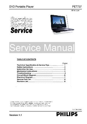Сервисная инструкция Philips PET-737 ― Manual-Shop.ru