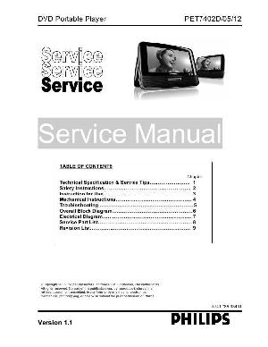 Сервисная инструкция Philips PET-7402D ― Manual-Shop.ru