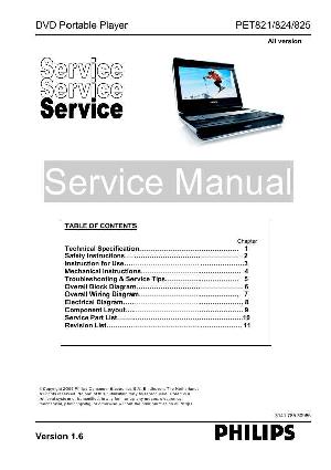 Сервисная инструкция Philips PET-821, PET-824, PET-825 ― Manual-Shop.ru