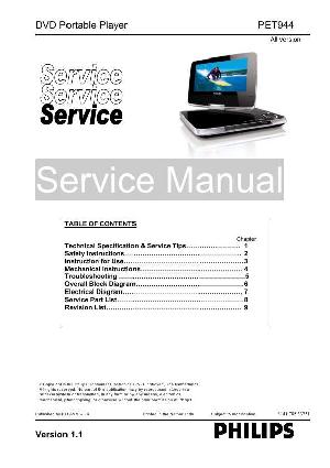 Сервисная инструкция Philips PET-944 ― Manual-Shop.ru