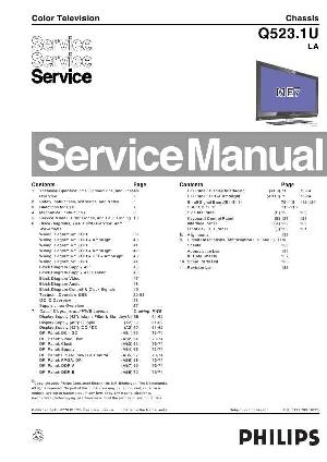 Сервисная инструкция Philips Q523.1U LA ― Manual-Shop.ru
