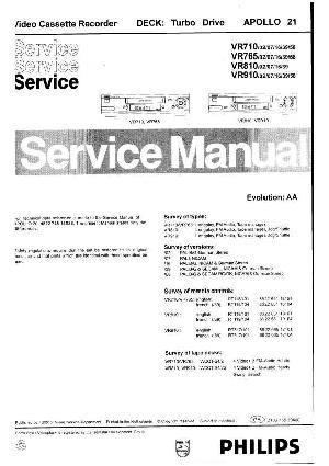 Сервисная инструкция Philips VR-710, VR-765, VR-810, VR-910 (APOLLO 21) ― Manual-Shop.ru
