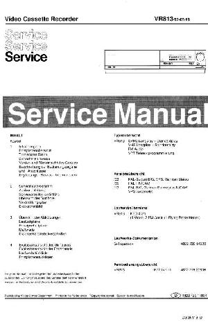 Сервисная инструкция Philips VR-813  ― Manual-Shop.ru