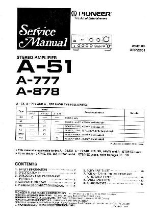 Сервисная инструкция Pioneer A-51, A-777, A-878 ― Manual-Shop.ru
