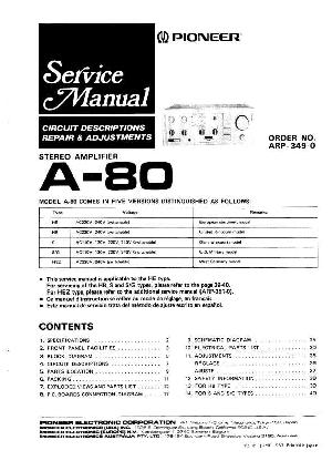 Сервисная инструкция Pioneer A-80 ― Manual-Shop.ru