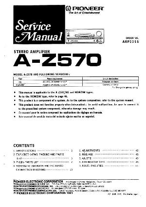 Сервисная инструкция Pioneer A-Z570 ― Manual-Shop.ru